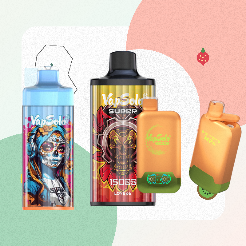 Vier Vapsolo smaaktypes met fruitige frisse ijzige en limonade smaakrichtingen