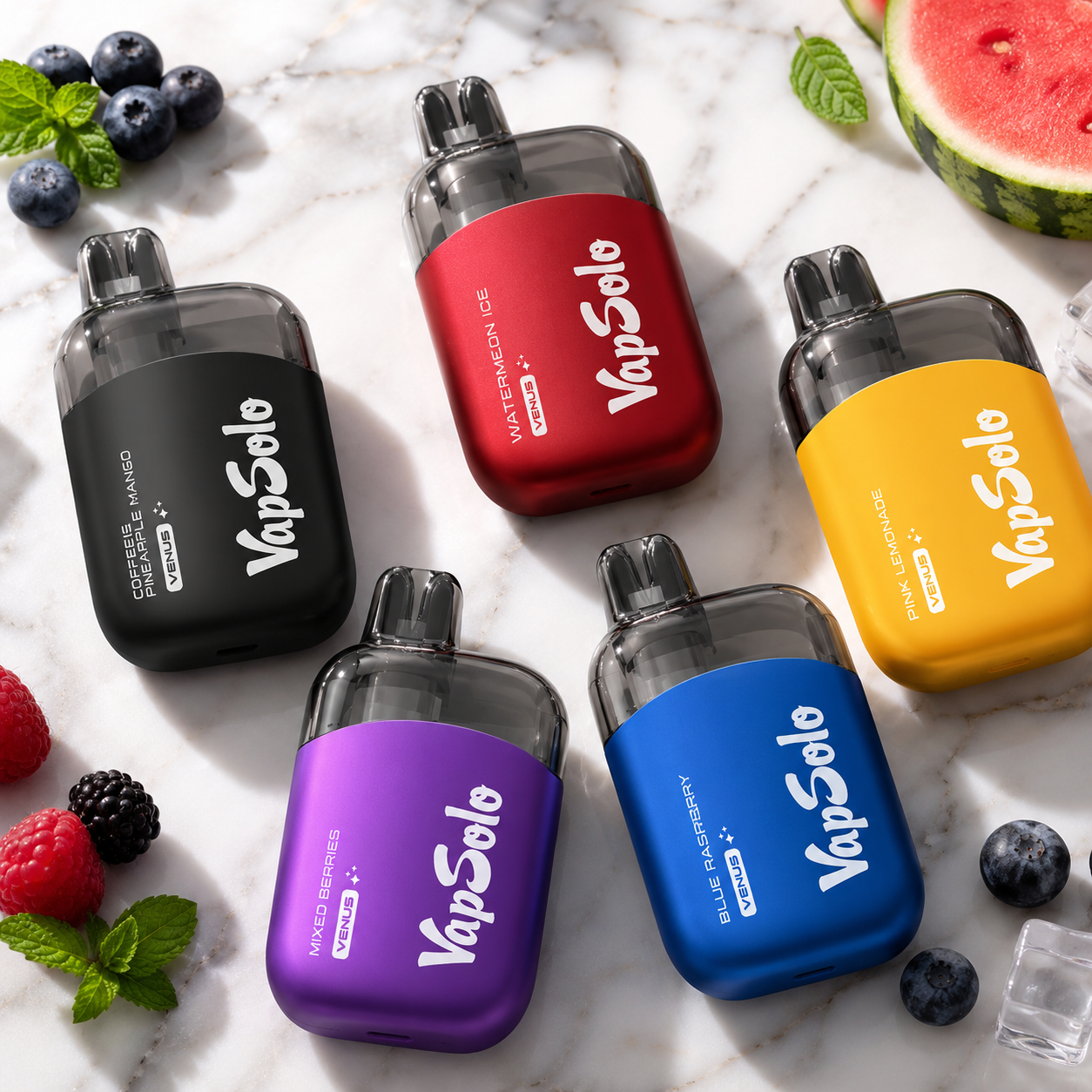 Verschillende wegwerp vapes in diverse kleuren en smaken