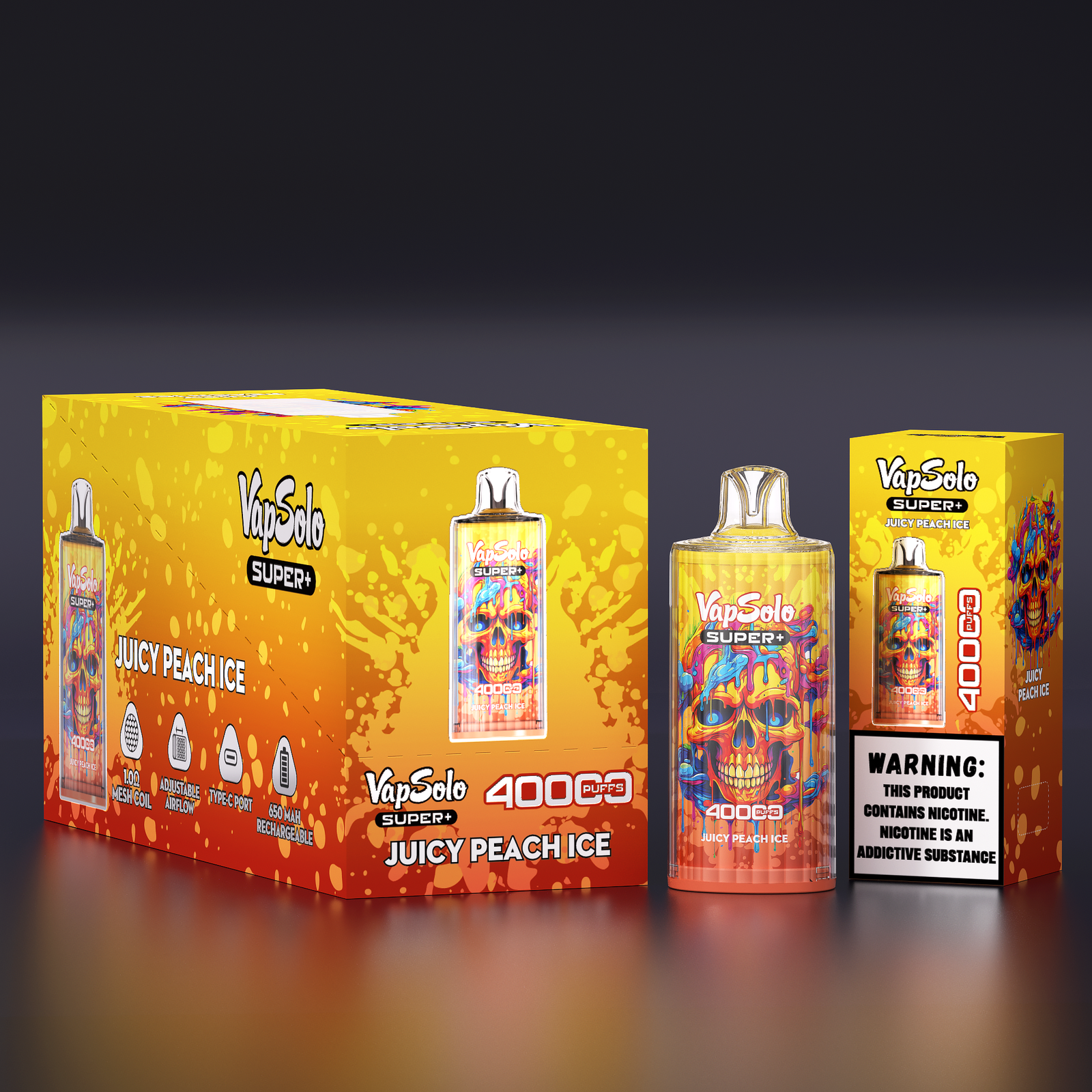 20 Juicy Peach Ice VapSolo SUPER+ 40K Groothandel - Afbeelding 1